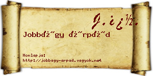 Jobbágy Árpád névjegykártya
