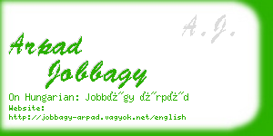 arpad jobbagy business card